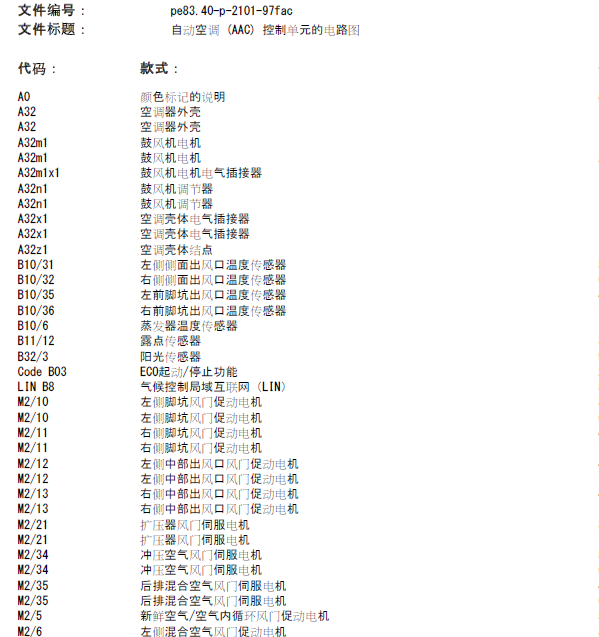 14年奔驰GLK200空调线路图