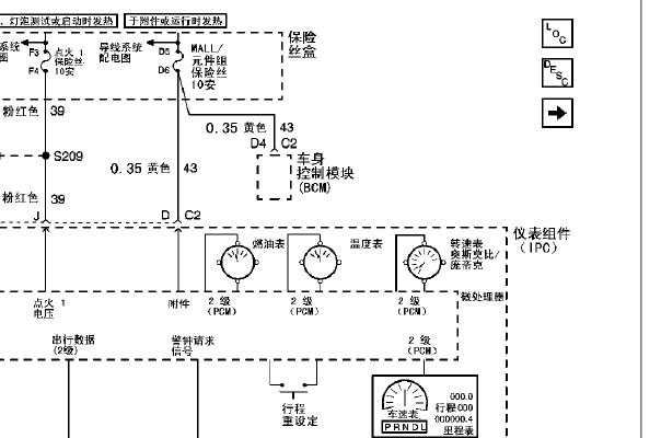 2006年别克GL8仪表电路图