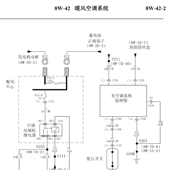北汽勇士空调电路图