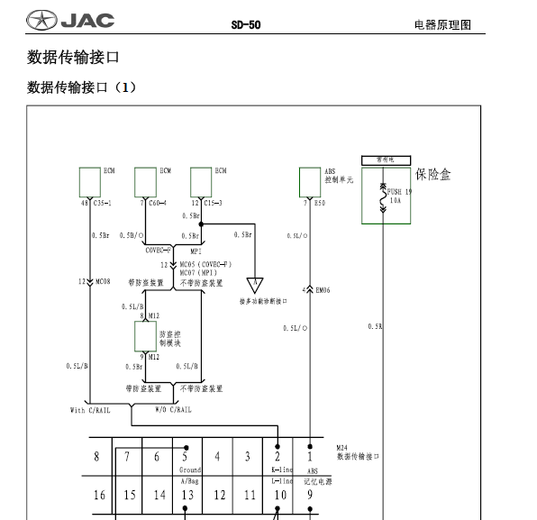 08年江淮瑞风祥和OBD电路图