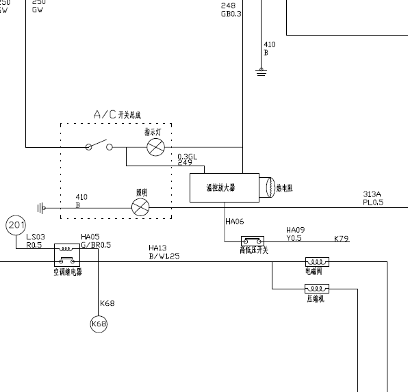 09年锐骐空调线路图
