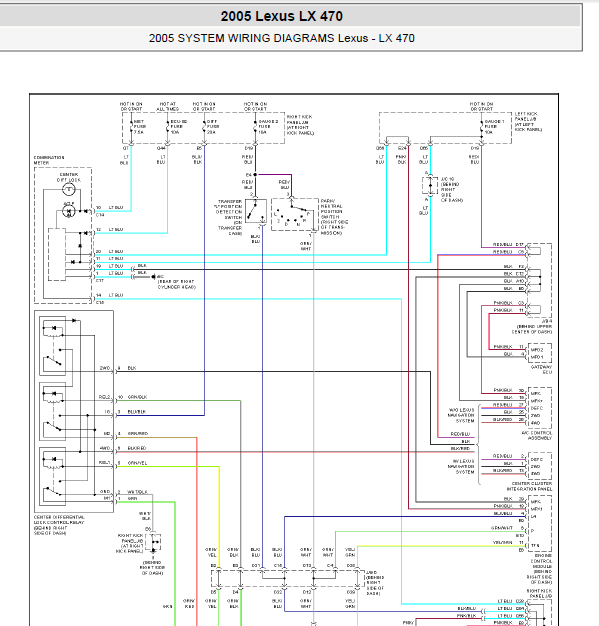 05年凌志LX470差速器线路图