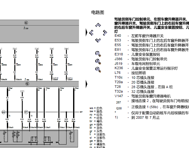 2010年大众速腾舒适系统电路图