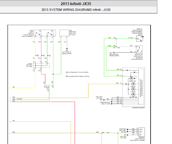 2013年英菲尼迪JX35 ABS电路图
