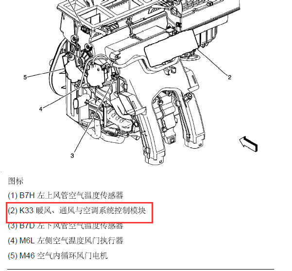 10年别克英朗空调模块位置
