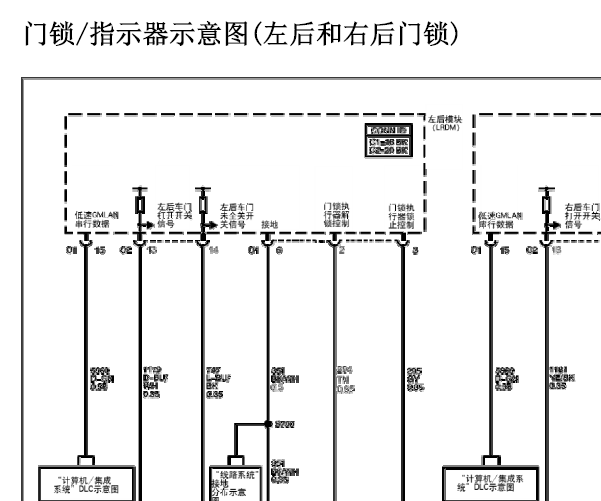 2009年凯迪拉克SLS门锁电路图