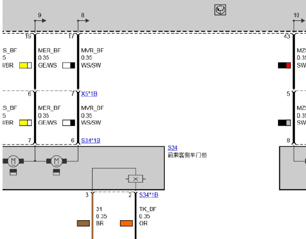 2011年宝马523门锁电路图