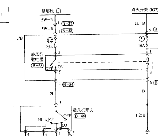 哈飞赛马空调电路图