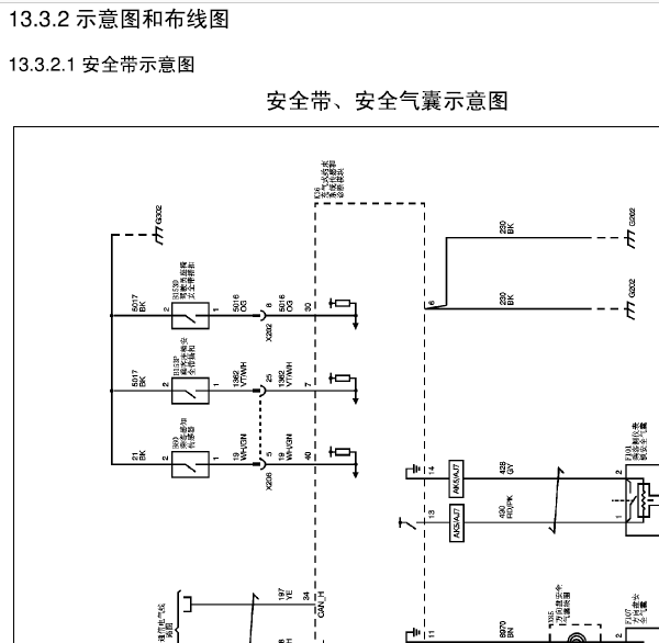 宝骏510气囊电路图