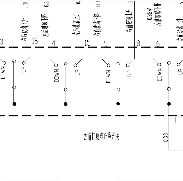11年奇瑞旗云3车窗电路图