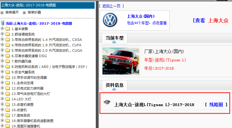 2017-2018年大众途观L电路图