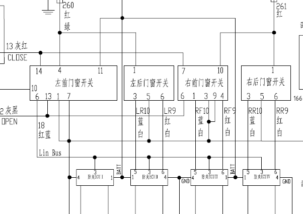 2009年哈弗CUV车窗电路图