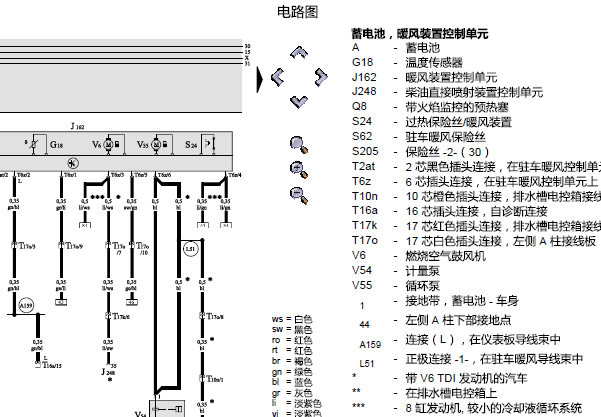 2003年大众奥迪A6L空调电路图