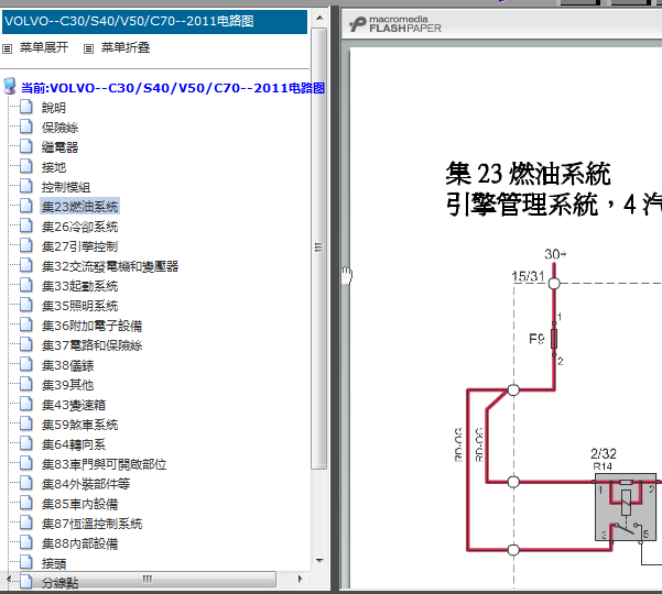 11年沃尔沃S40电路图