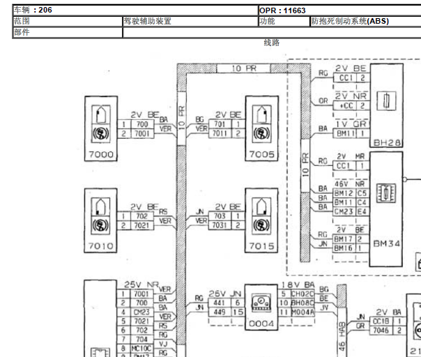 标致206ABS电路图