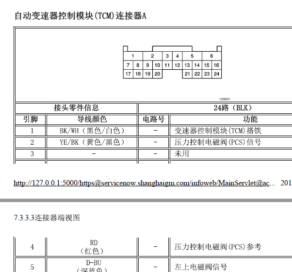 06年别克凯越变速箱针脚图