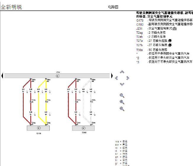 斯柯达全新明锐气囊电路图