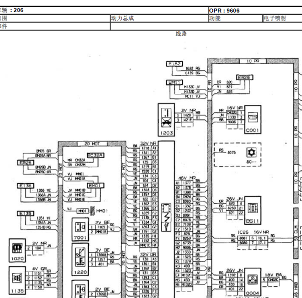 标致206CC TU5JP4发动机电路图
