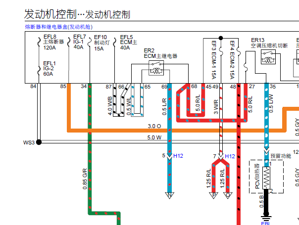 2015年五十铃4JB1发动机电路图
