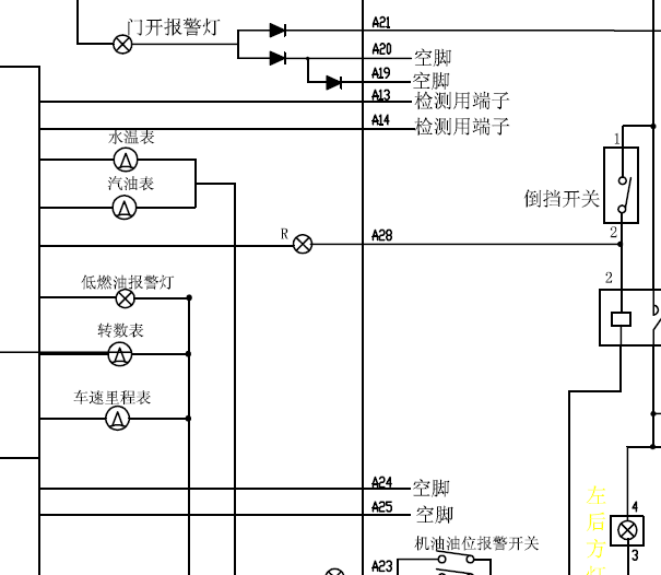 金杯格瑞斯转速表电路图