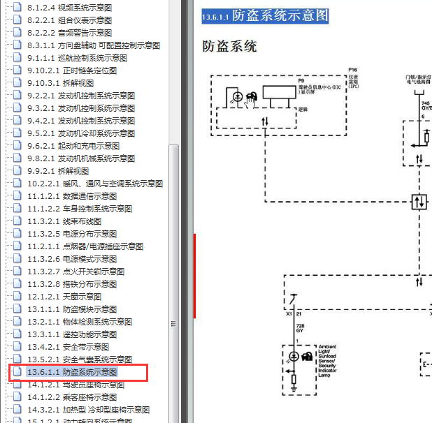 2009-2010年别克君越防盗电路图