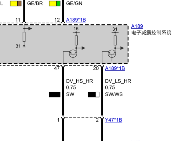 15年宝马X5减震系统电路图