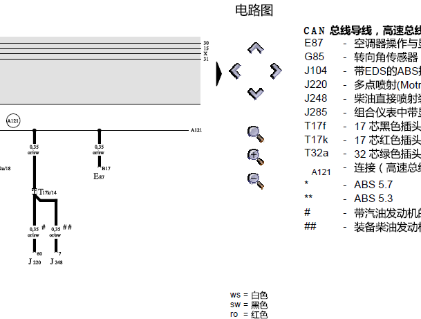 2006年奥迪A6 CAN线电路图