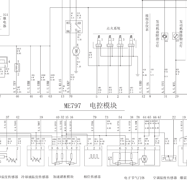 09年长城酷熊发动机线路图