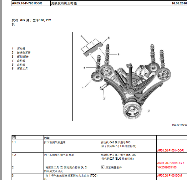 2014年奔驰GL350发动机正时