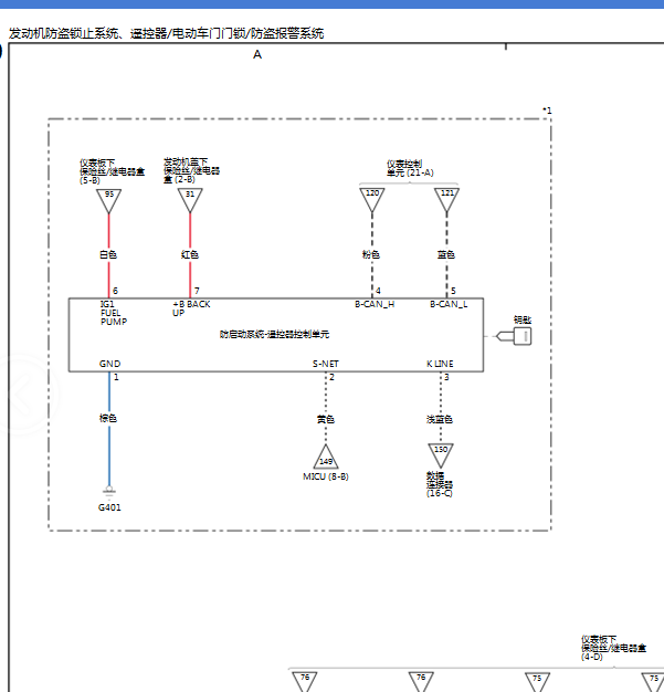 16年丰田哥瑞门锁电路图