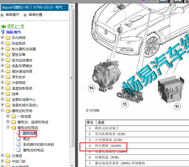15年捷豹XE车身网关位置