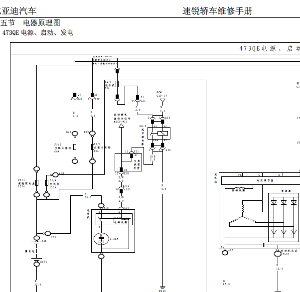 14年比亚迪速锐全车线路图