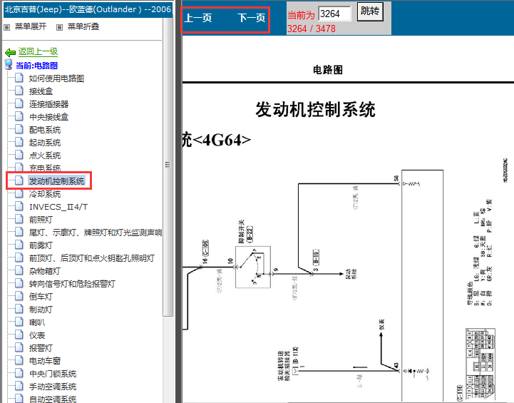 2006年三菱欧蓝德发动机针脚和电路图