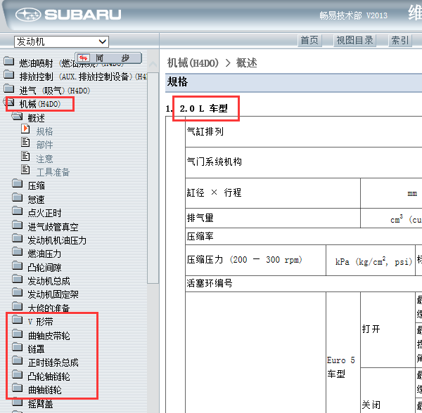 2011-2012年斯巴鲁森林人发动机