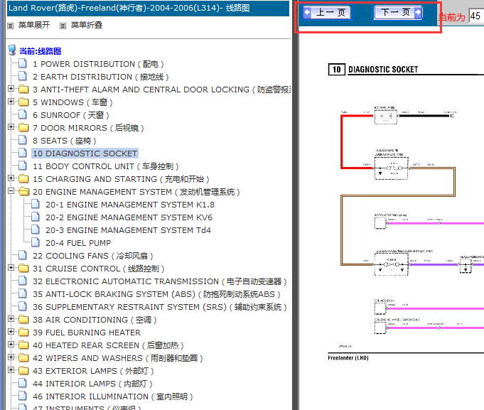2004-2006年路虎自由人（神行者）电路图
