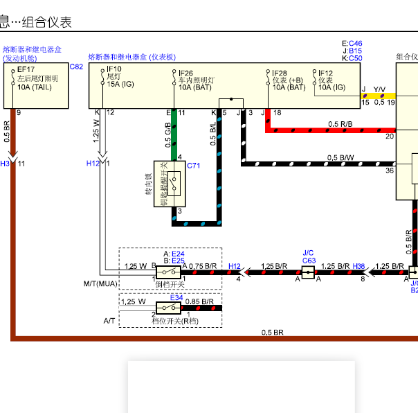 15年五十铃仪表线路图