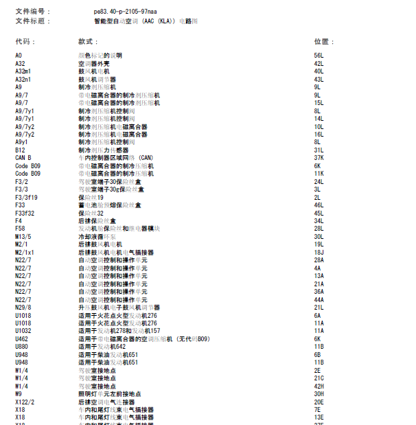 14年奔驰ML350空调线路图