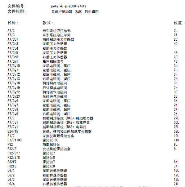 10年奔驰S300L自适应制动线路图