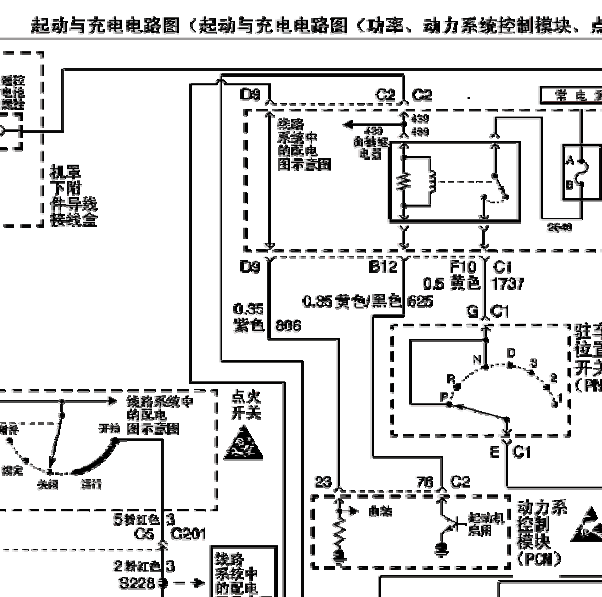 07年别克君威启动系统线路图