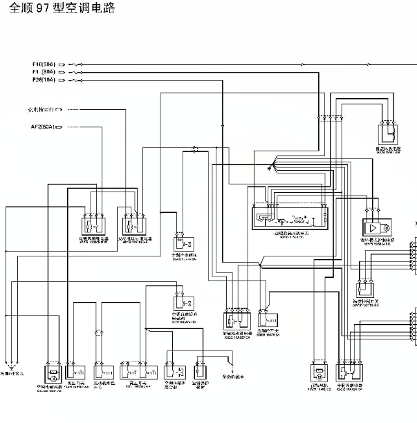2008年江铃全顺空调电路图