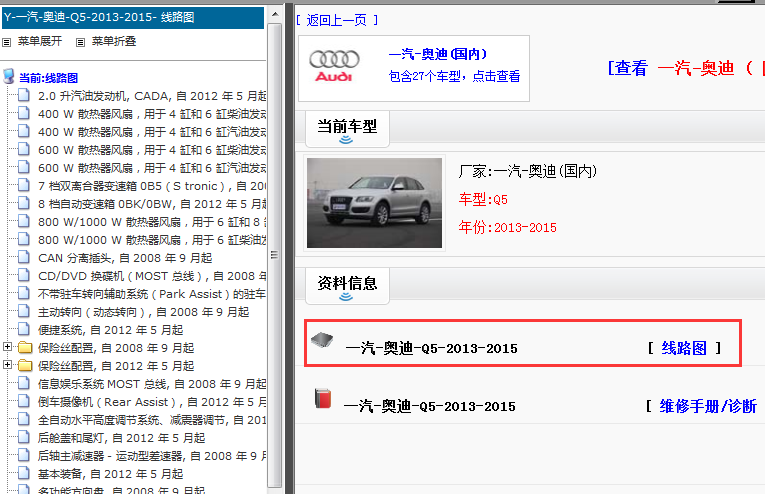 2013-2015年奥迪Q5电路图