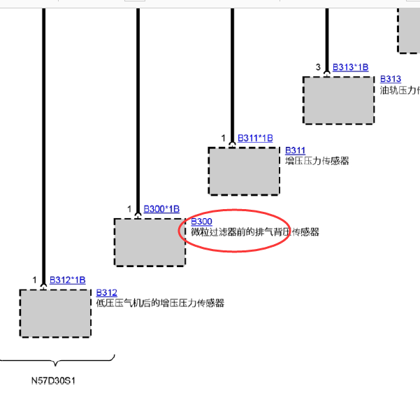 16年宝马X5微粒传感器电路图