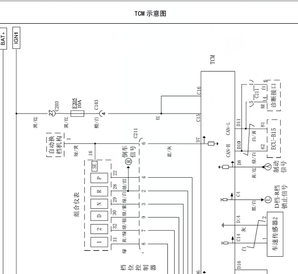 2014年五菱宏光变速箱电路图