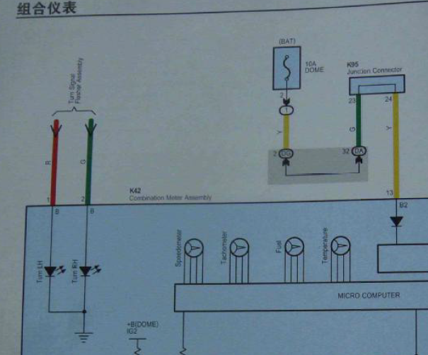 2010年丰田锐志仪表电路图