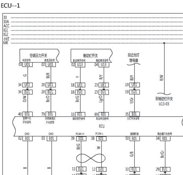 16年北汽幻速S3L发动机电路图