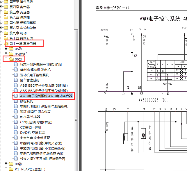 2010-2012年长城哈弗H3四驱电路图