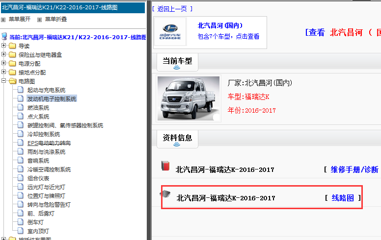 2016-2017年北汽昌河福瑞达K电路图