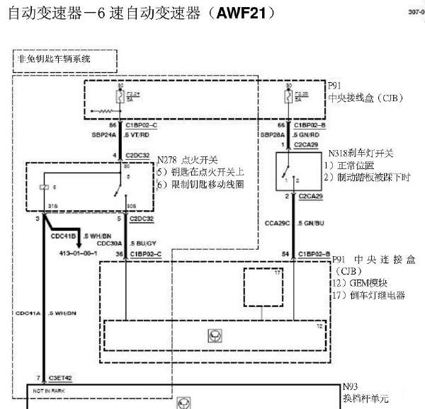 07年长安福特S-MAX变速箱电路图