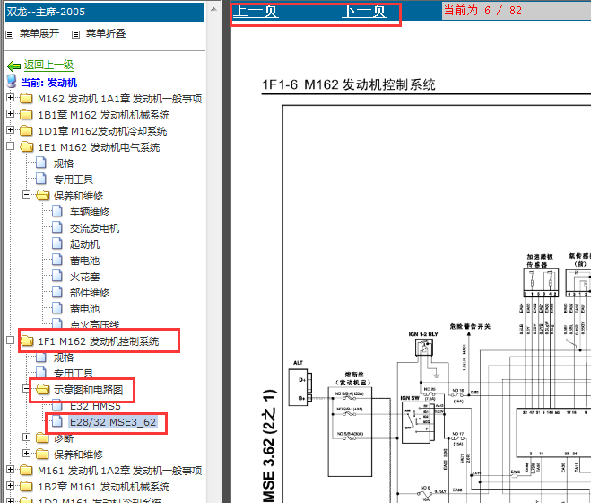 2005年双龙主席M162发动机电路图