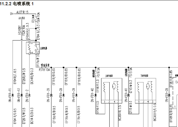 2014年东风风行景逸X5发动机电路图